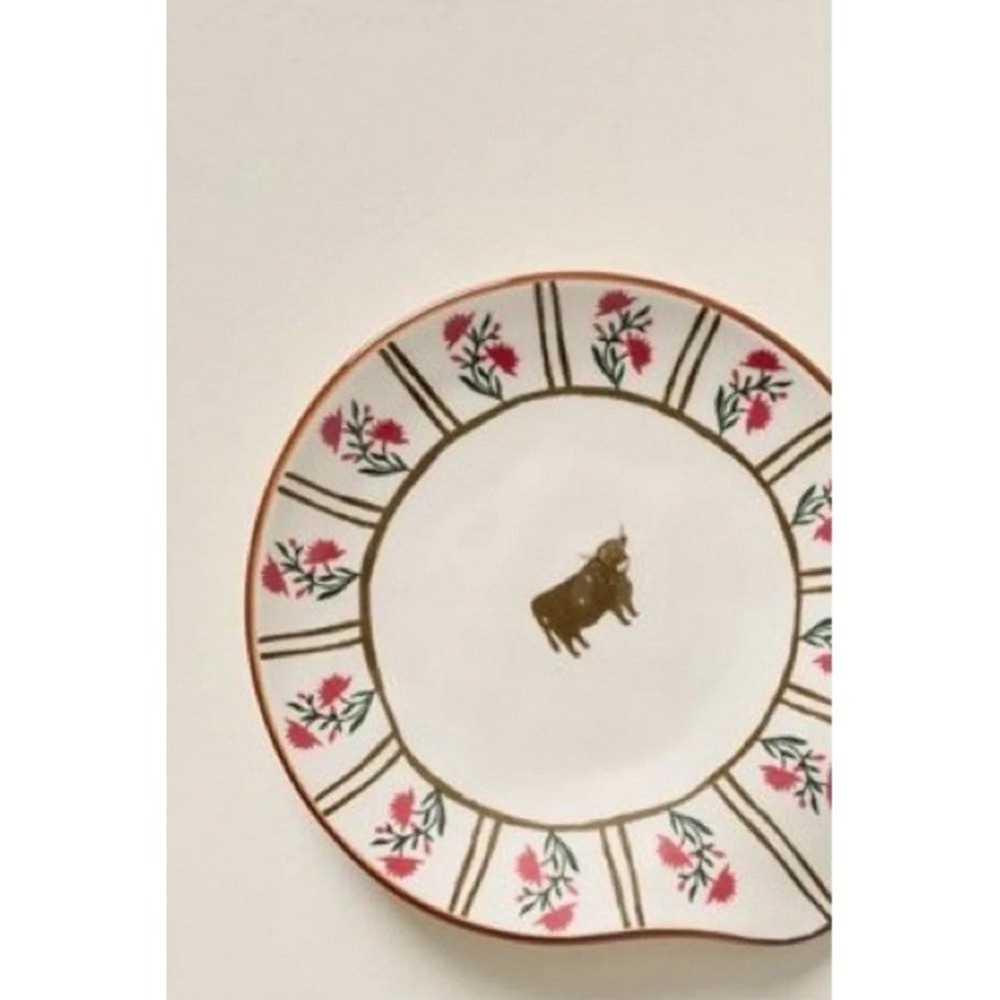 Anthropologie Millie Spoon Rest Green Cow Bull Kitchen Decor Farmhouse Bird Hen - Picture 2 of 3